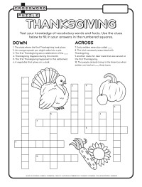 Crossword Puzzle - Thanksgiving