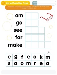 Cut and Paste Sight Words