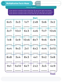 Multiplication Fact Maze