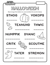 Word Scramble - Halloween