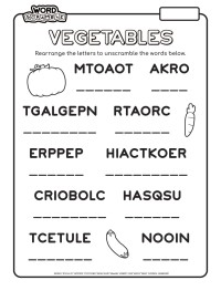 Word Scramble - Vegetables